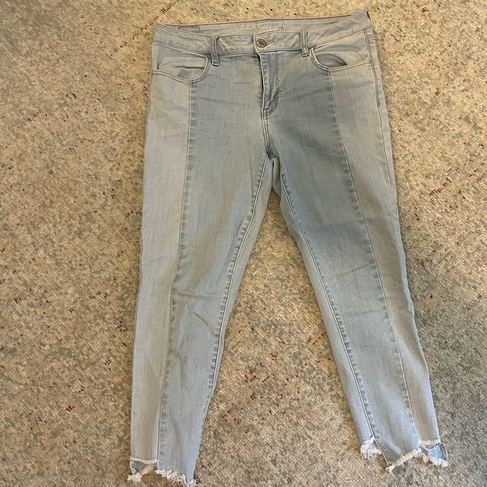 American Eagle Outfitters Blue Ankle Cropped Jeans